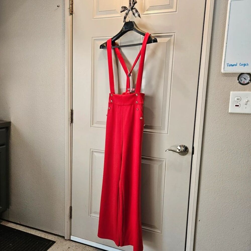 Allegra k pants overalls red size small